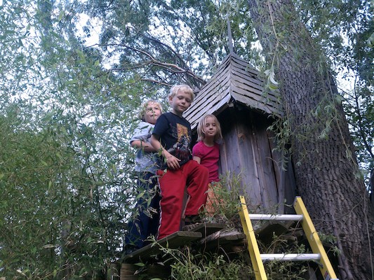 Tim, Cole and Sophie in Wendell's treehouse (06-05-2011 18:37)