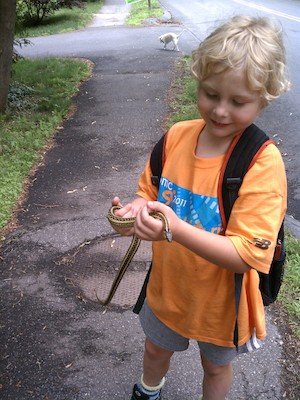 Tim with a snake, Emily (06-17-2011 15:39)
