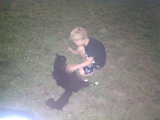 Cole and a cat (06-18-2011 21:00)