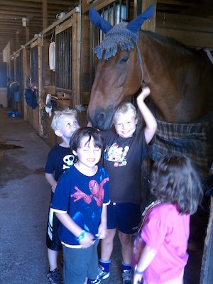 Cole, Tim, Jamie and a horse (08-17-2011 17:37)