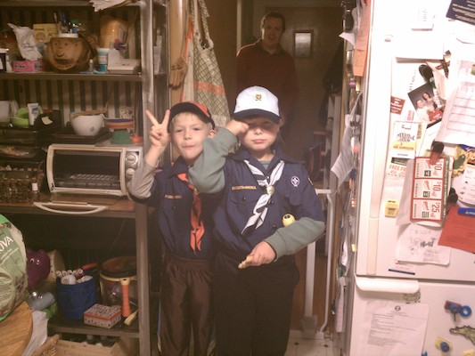 Cole and Tim ready for Cubs with Ben (10-24-2011 18:40)