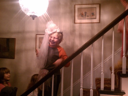 Tim playing dress-up (12-10-2011 19:30)