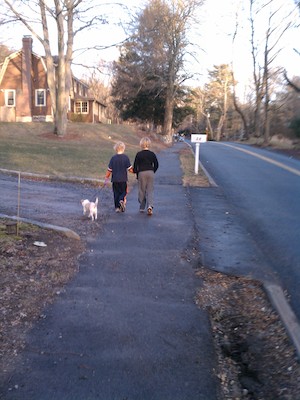 Cole and Tim walking Emily (02-01-2012 16:19)