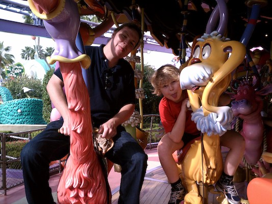 Ben and Tim on the Seuss Carousel (02-24-2012 09:32)
