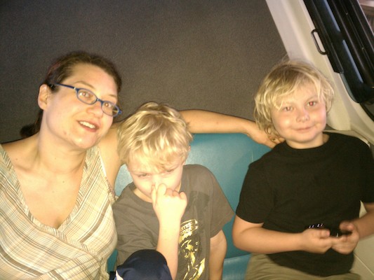 Xine, Cole and Tim on the Monorail (02-26-2012 09:03)