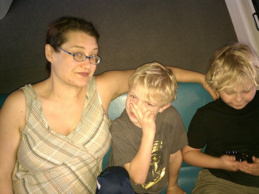Xine, Cole and Tim on the Monorail (02-26-2012 09:04)