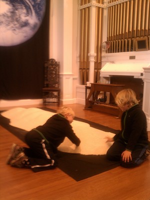 Cole and Tim examining the holocaust rice (04-22-2012 12:21)