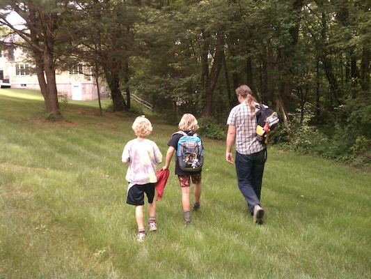 Cole, Tim and Ben walking back from school (06-01-2012 16:16)