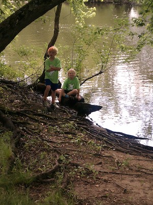 Cole and Tim by the river at CA (06-16-2012 15:40)