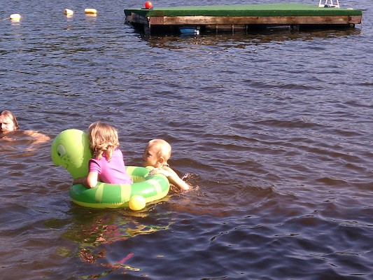 Cole and Linda swimming with Ben (07-22-2012 16:51)