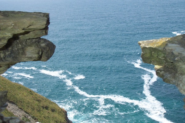 Tintagel view of sea through wall 2