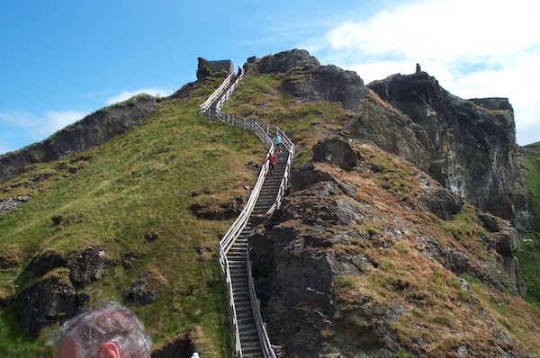 Tintagel view of climb to mainland keep 1