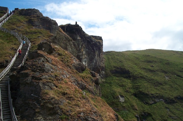 Tintagel view of climb to mainland keep 2
