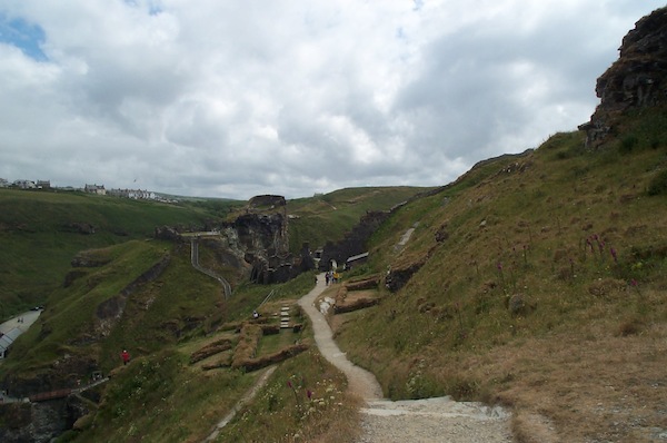 Tintagel island view back to keep 1
