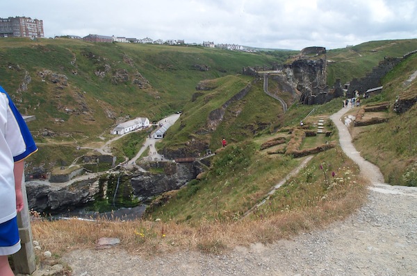 Tintagel island view back to keep 2