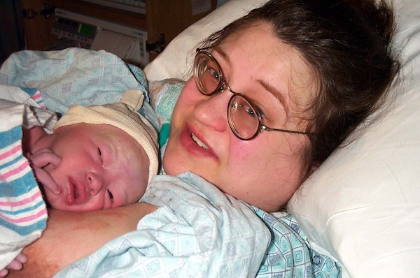 First cuddle (3-1-03 6:04AM)