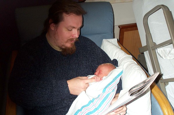 Tim holding dad (3-1-03)