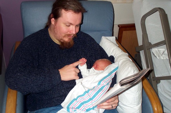 Tim holding dad (3-1-03)