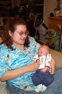 Christine and Tim in party gear (3-29-03 6:27PM)
