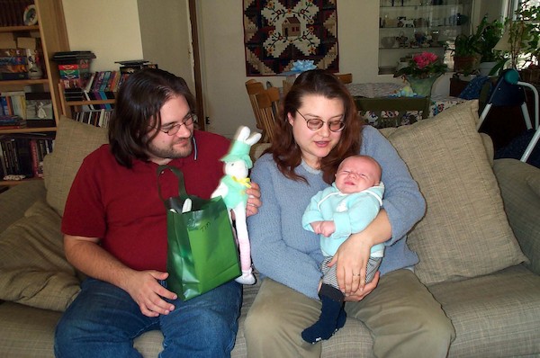 Juj, Tim and Xine on Easter (4-20-2003 3:15PM)