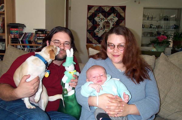 Emily, Juj, Tim and Xine on Easter (4-20-2003 3:31PM)