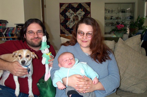 Emily, Juj, Tim and Xine on Easter (4-20-2003 3:32PM)