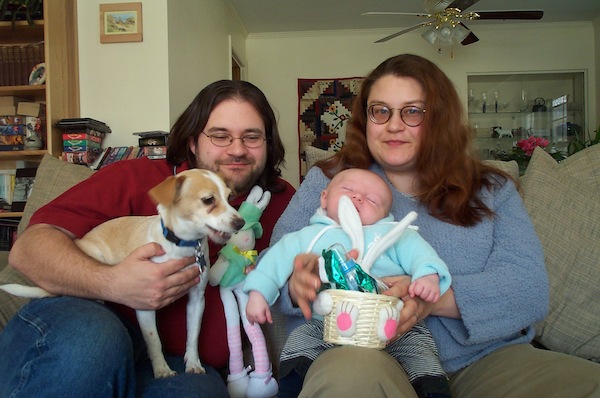Emily, Juj, Tim and Xine on Easter (4-20-2003 3:33PM)