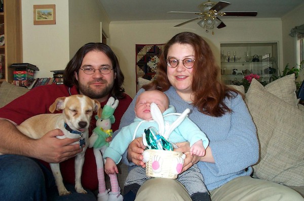 Emily, Juj, Tim and Xine on Easter (4-20-2003 3:33PM)