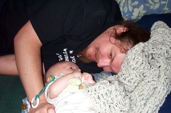 Cuddling on the bed (5-29-03 7:51PM)