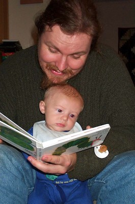Tim reading to Daddy