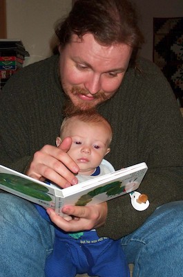 Tim reading to Daddy