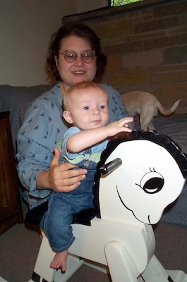 Tim on rocking horse (9-1-2003 11:22AM)