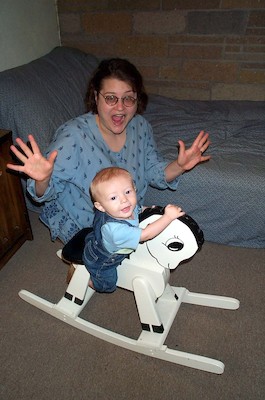Tim on rocking horse (9-1-2003 11:23AM)