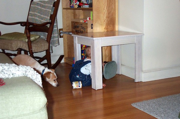 Emily, Tim and foot-stool (12-28-2003 18:26)