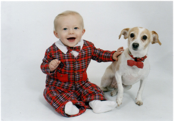 Tim in suit & Emily (12-15-2004)