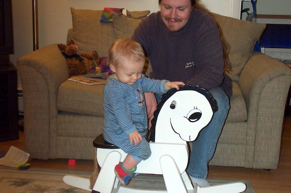 Tim on Rocking Horse (1-1-2004 18:43)