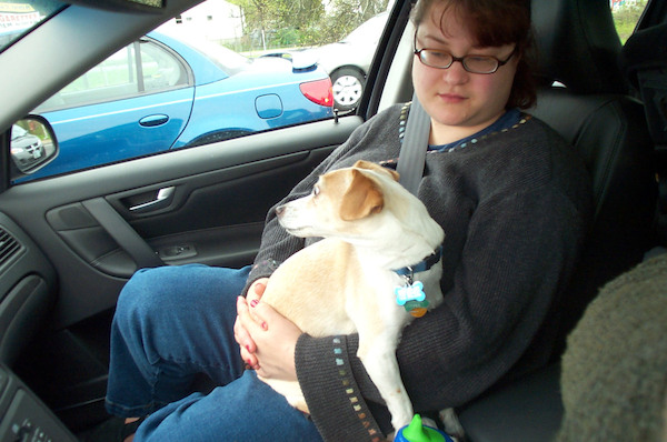 Emily and Xine cuddling