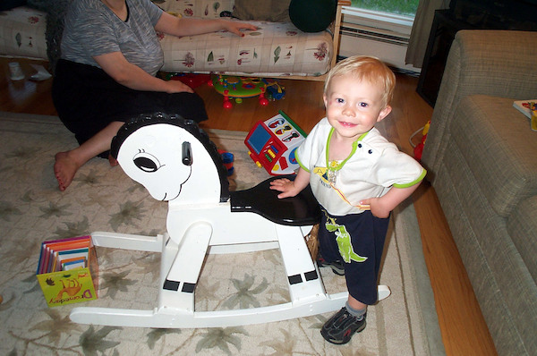 Tim and rocking horse