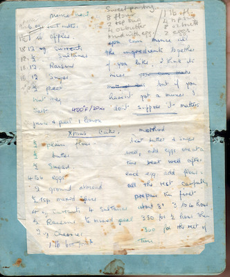 Mincemeat; Sweet pastry; Xmas Cake