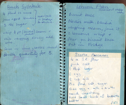 Quick Syllabub; Lemon Flan; Scotch Pancakes