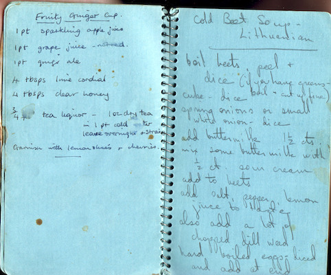 Fruity Ginger Cup; Cold Beet Soup (Lithuanian)