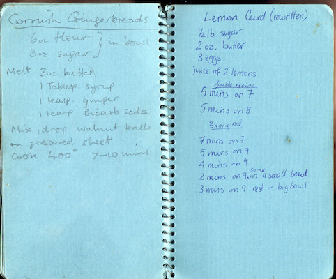 Cornish Gingerbreads; Lemon Curd (rewritten)