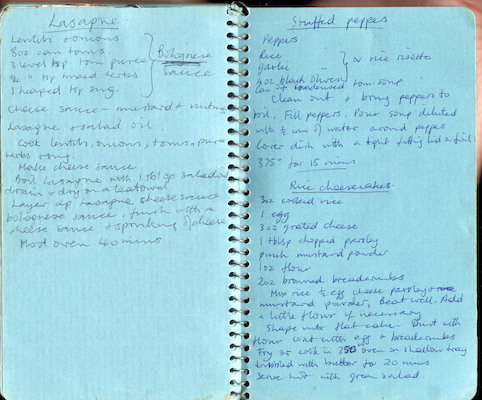 Lasagne; Stuffed peppers; Rice cheesecakes