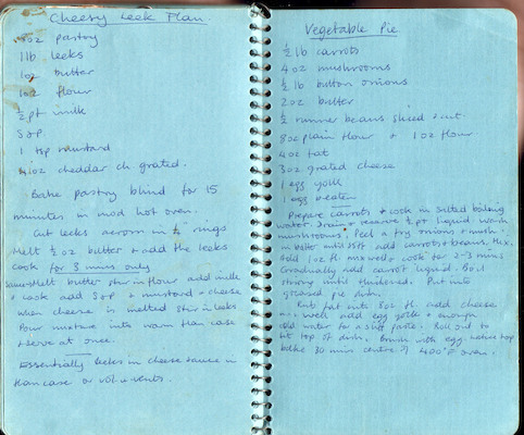 Cheesy leek flan; vegetable pie