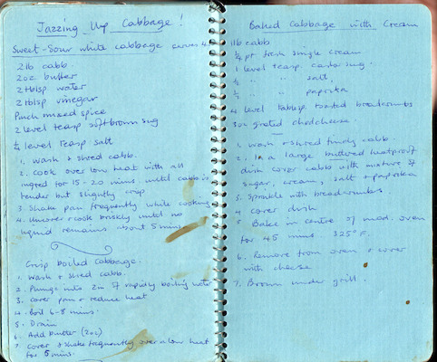 Jazzing Up Cabbage!; Sweet-sour white cabbage; Crisp boiled cabbage; Baked cabbage with cream