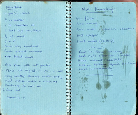 Fondue; Nut Dumplings