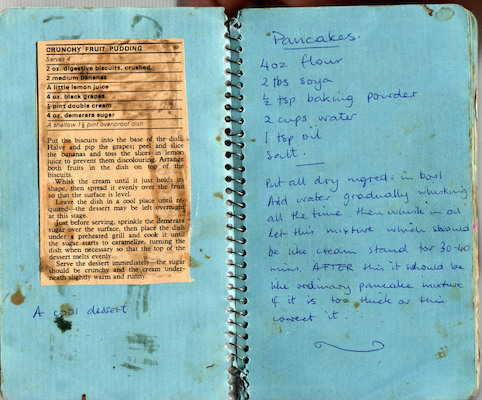 Crunchy Fruit Pudding; Pancakes