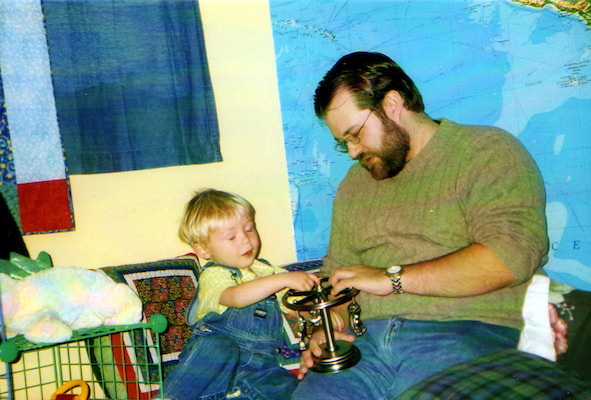 Tim and Juj with carousel (03-26-2005)