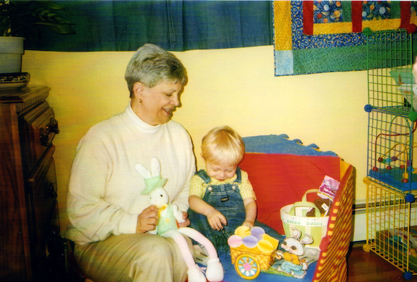Grandma, Tim and his Easter basket (03-26-2005)