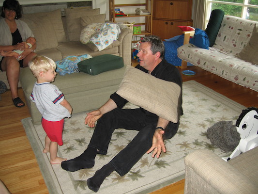 Tim and John roughhousing (06-26-2005 16:55)